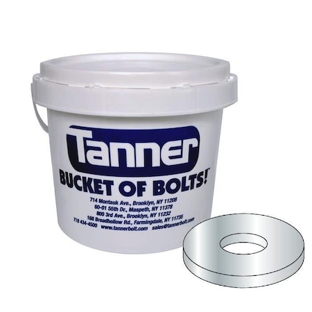 Tanner 3/8in x 1-1/2in Fender Washers, Carbon Steel / Zinc Plated, Bucket-of-Bolts! 40 lbs per Bucket TB-146